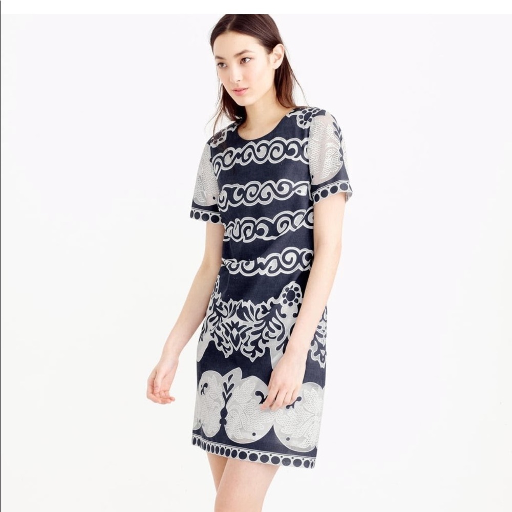 J. Crew Ornate Lace Shift Dress Size 0